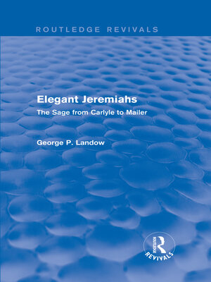 cover image of Elegant Jeremiahs (Routledge Revivals)